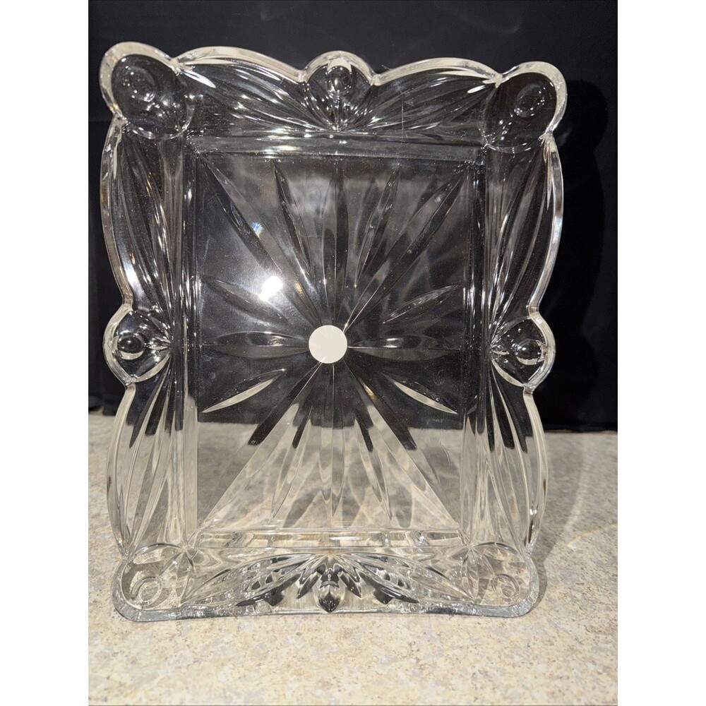 Block Crystal Tulip Garden Picture Frame Hand Cut & Polished Mouth Blown.     61